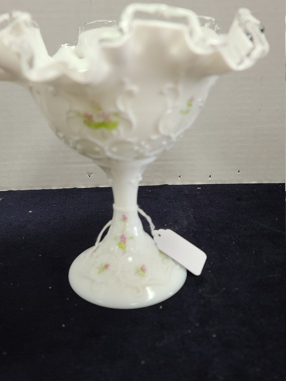 Fenton compote dish with ruffled edge