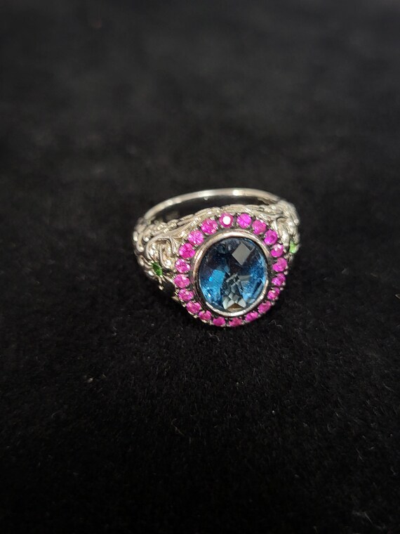 Topaz, Emerald & Ruby Siver Ring