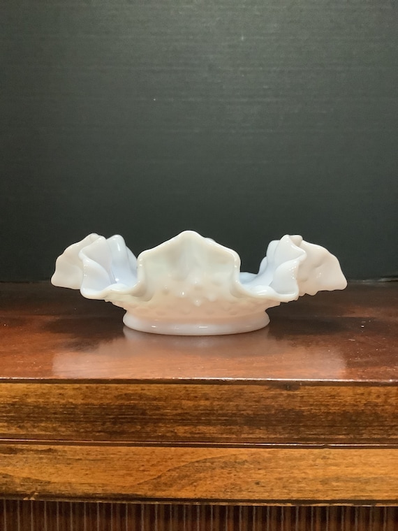 Fenton Rose Milk Glass Dish