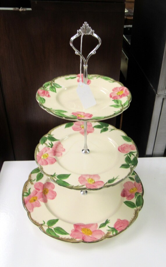 Franciscan three tiered cake server Desert Rose