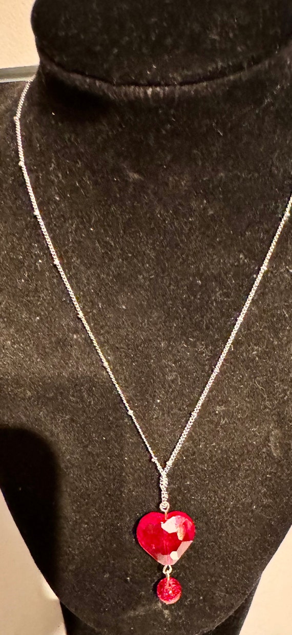 Heart necklace on silver chain