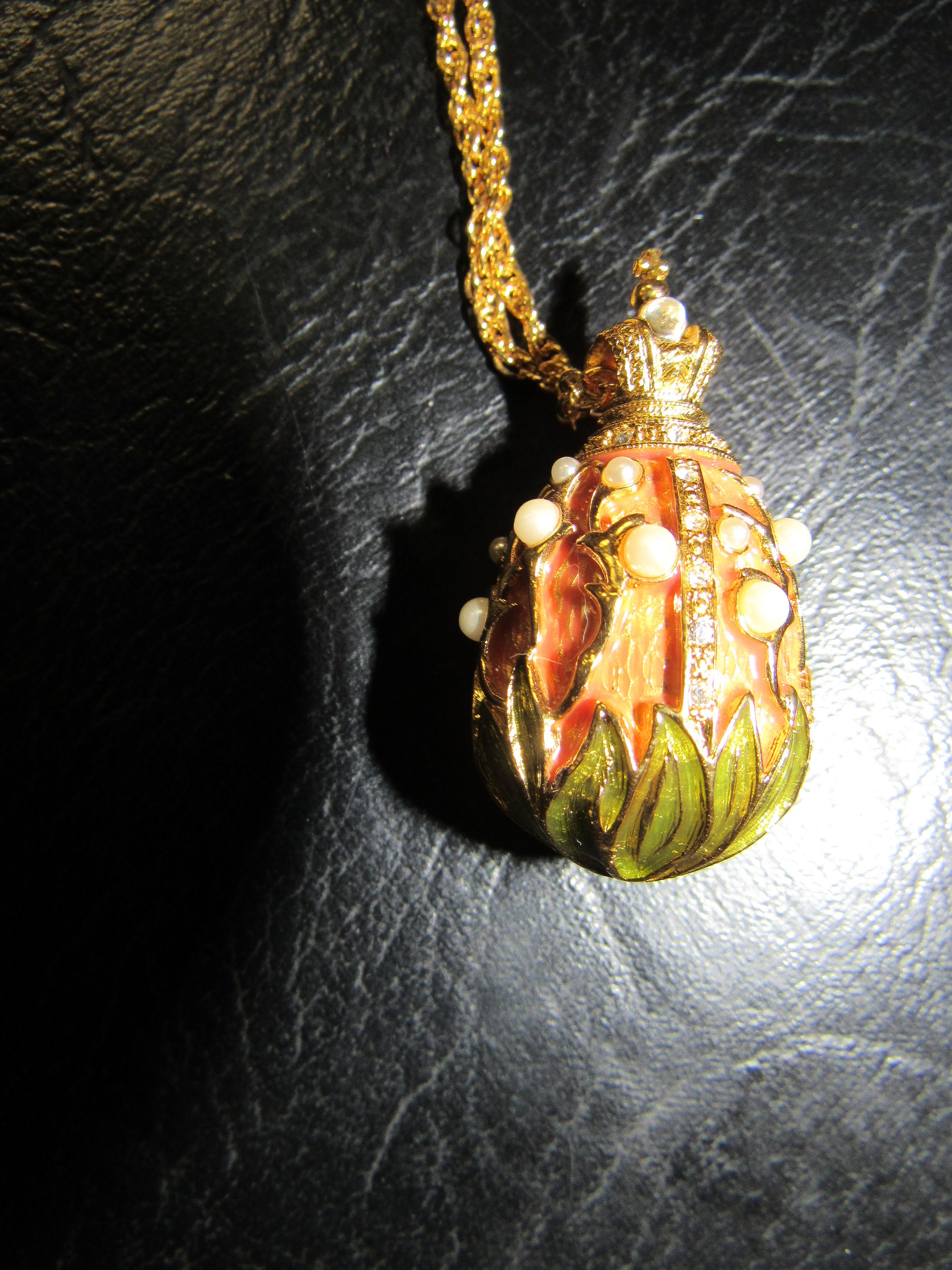 Joan Rivers Russian egg pendant necklace