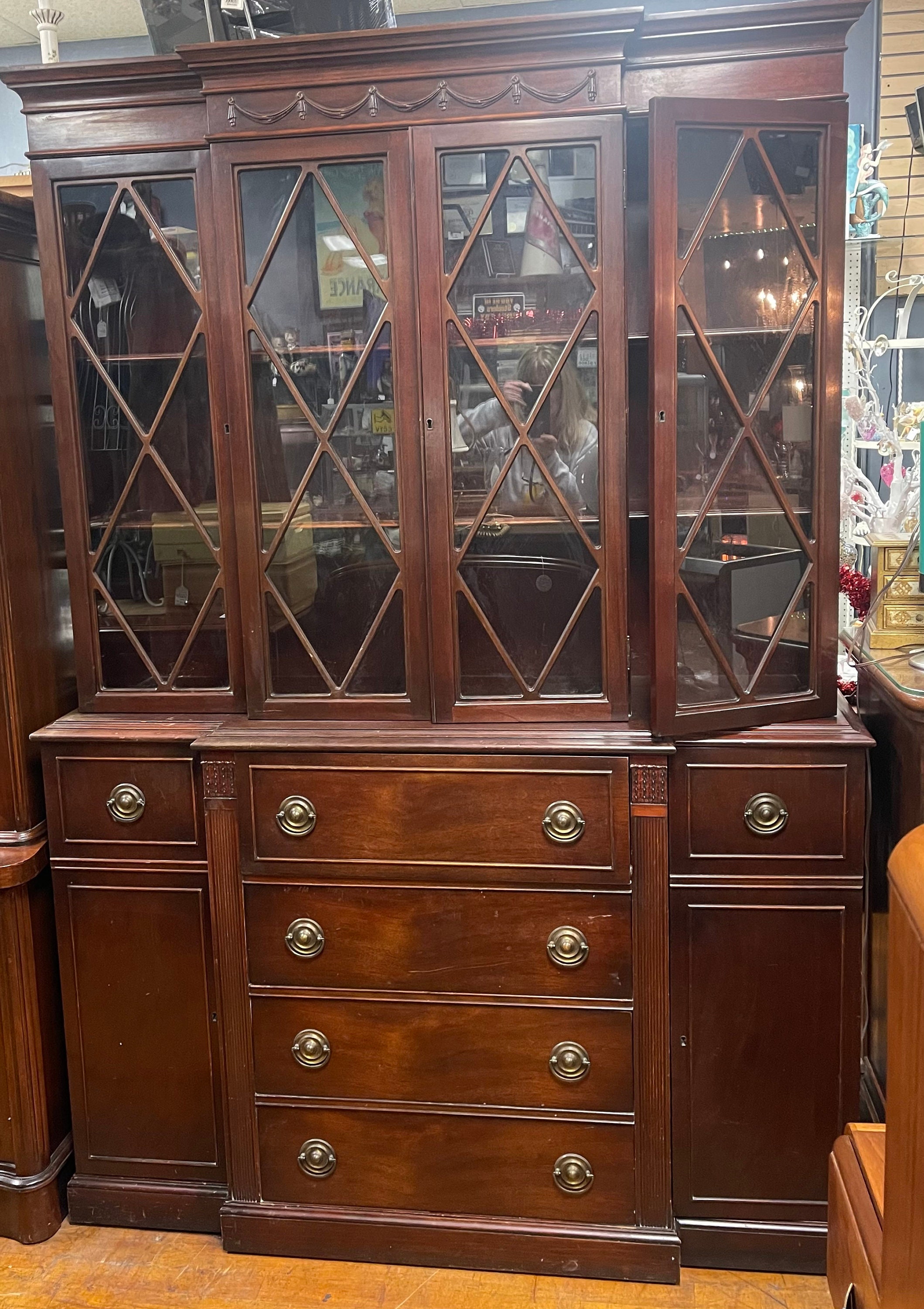 Mahogany China Cabinet or Secretary Bookcase - Etsy