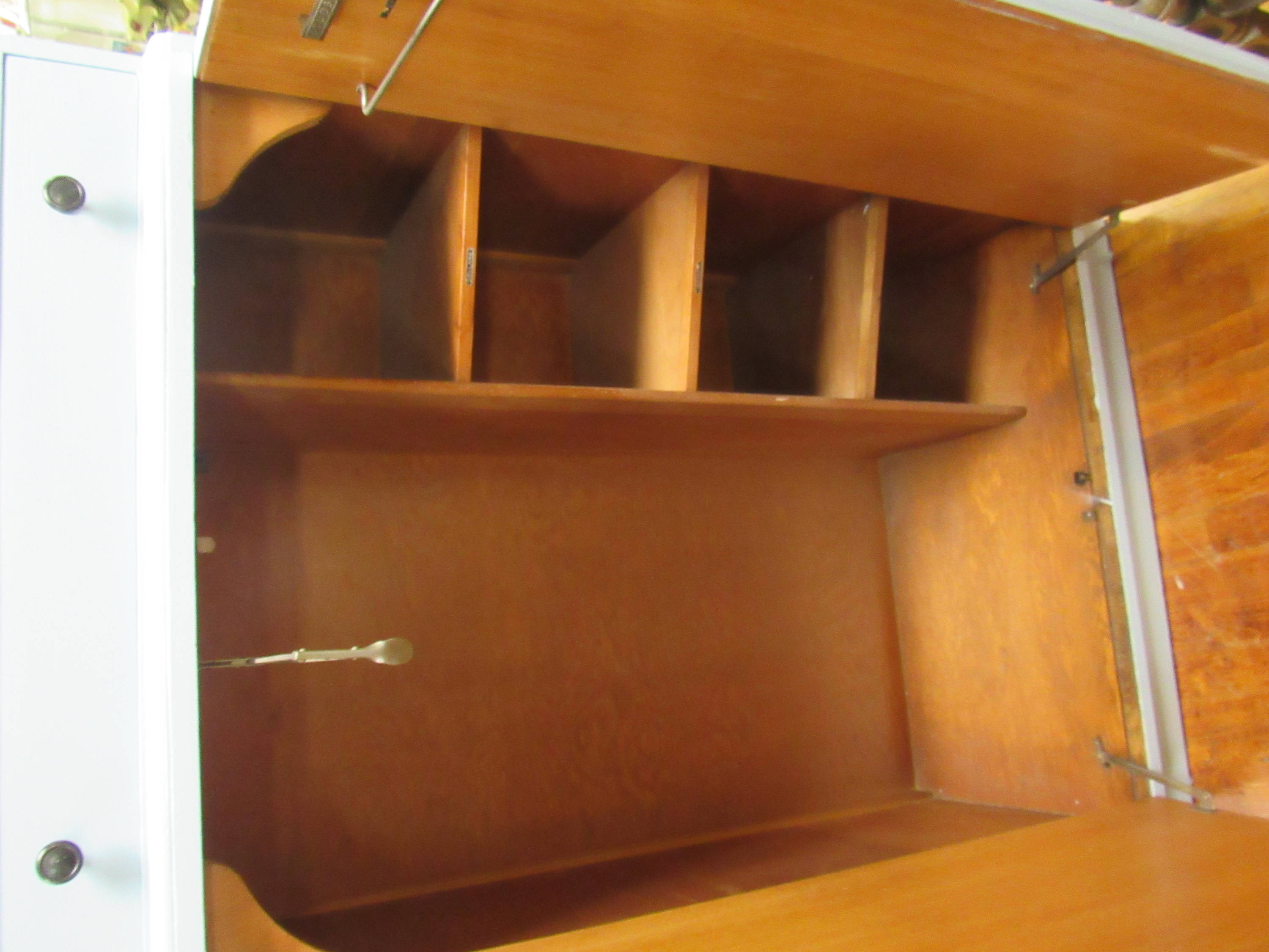 Blue Armoire Dresser With Shelves Drawer And Hanging Space