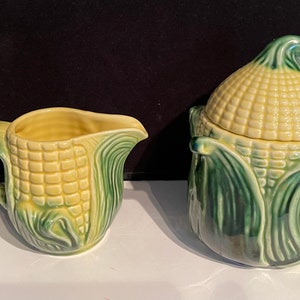 Corn Sugar Bowl & Creamer by Stanford Ware