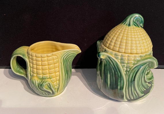 Corn Sugar Bowl & Creamer by Stanford Ware