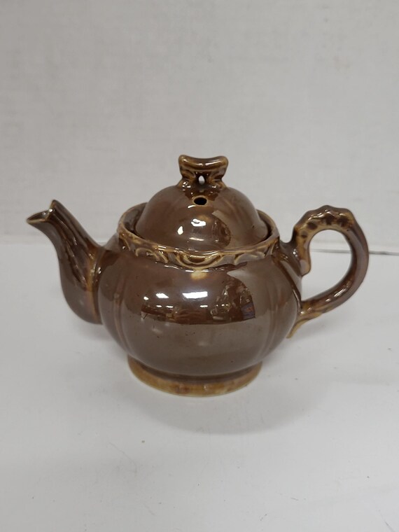 Miniature Brown Lusterware Teapot