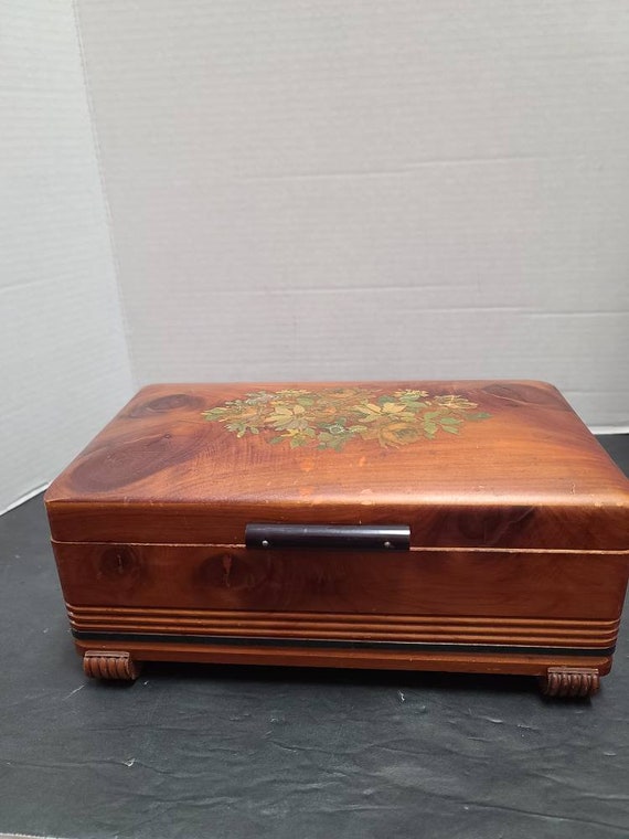 Steamer Trunk Box Textured Leather Box Hinged Lid Trinket Box Jewelry -  Ruby Lane