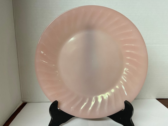 Fire King pink swirl dinner plate