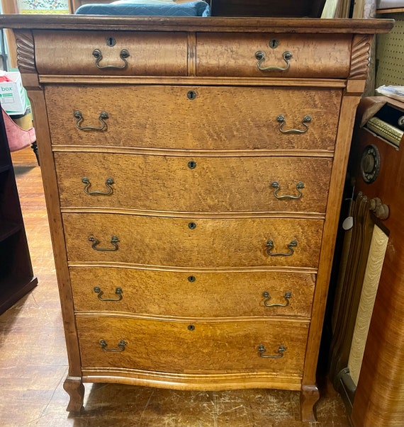 Birdseye Maple Highboy Dresser