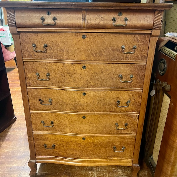 Birdseye Maple Highboy Dresser