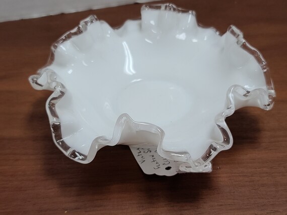 Vintage Fenton silver crest bonbon dish.