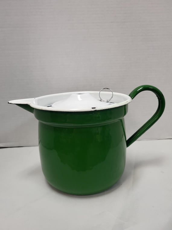 Green Enamel Milk Warmer
