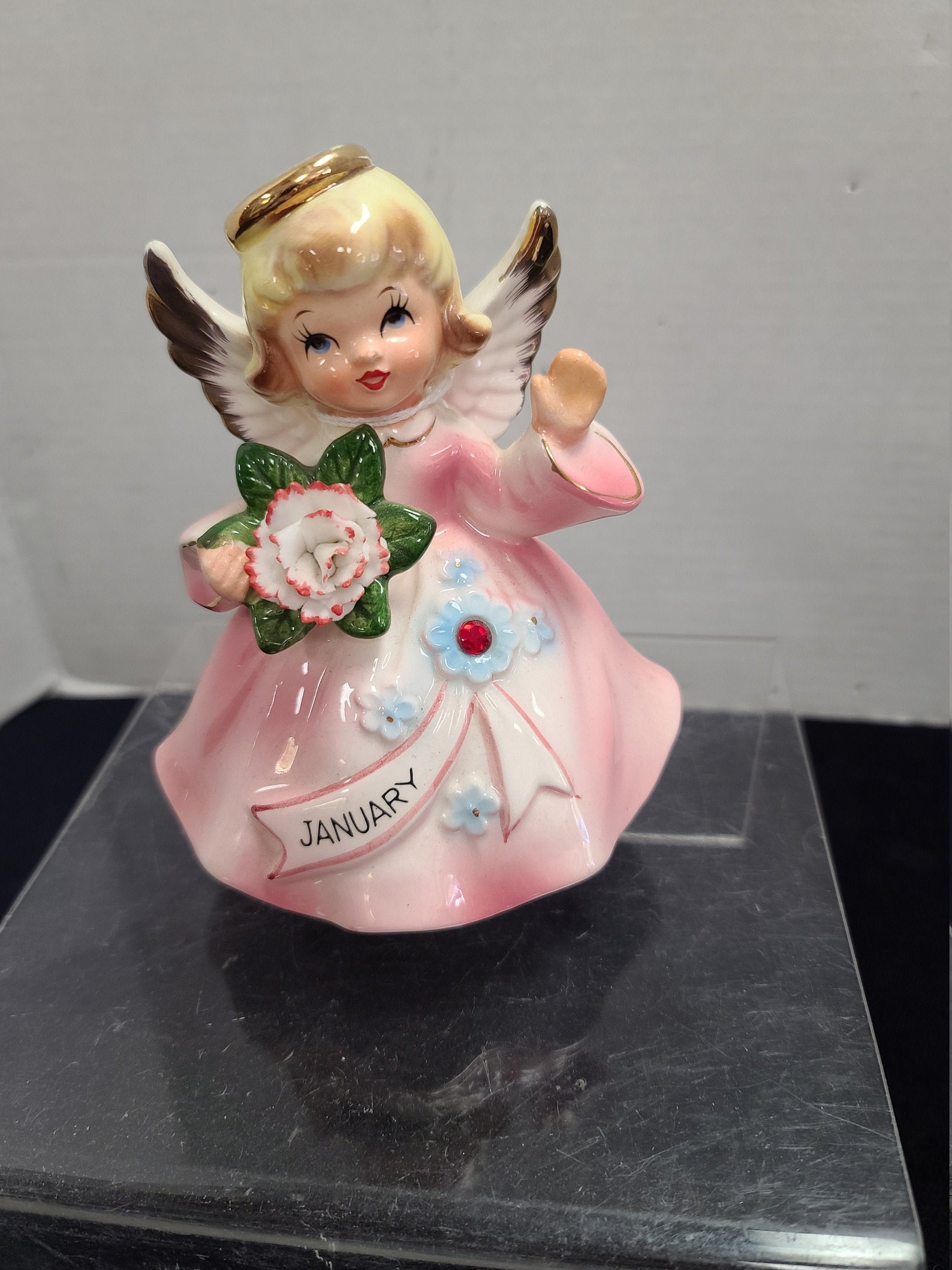 Lefton Musical Angel January figurine Etsy