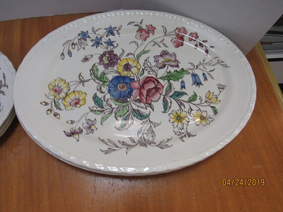 May Flower oval serving platters Vernon Kilns