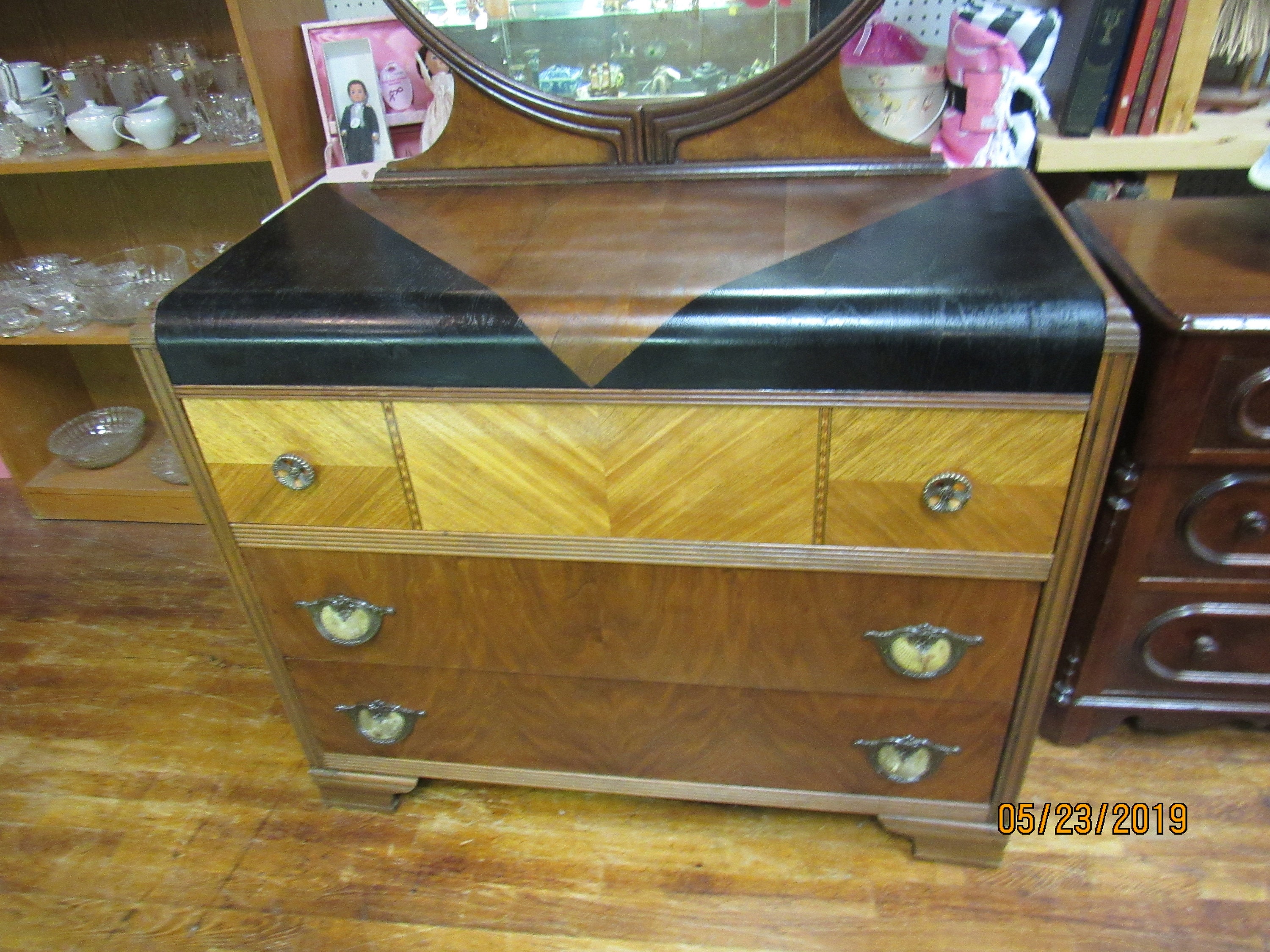 Art Deco Waterfall Dresser with Mirror