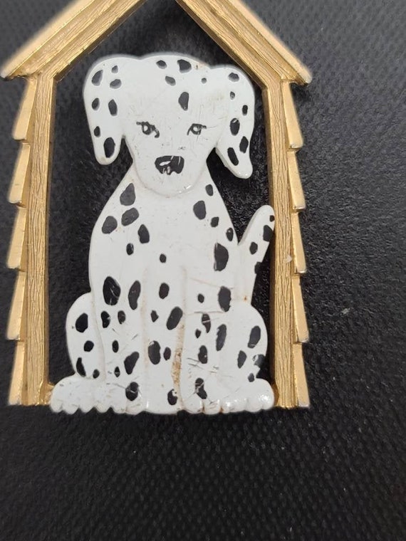 Dalmation in doghouse pin