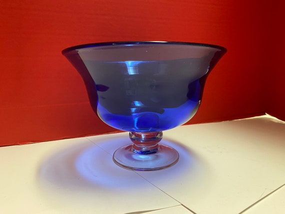 Cobalt Glass Compote