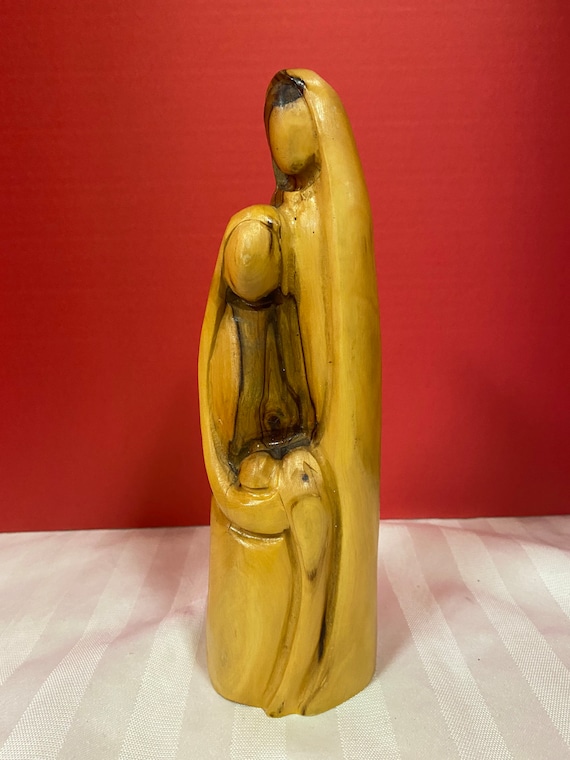 Olive Wood Sculpture - Holy Family Made in the Holy Land