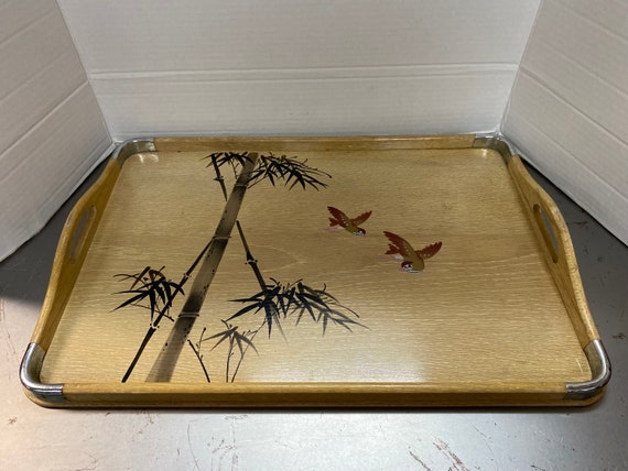 Hand Painted Blonde Oak Tray