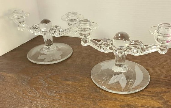 Candelabra Glass pair