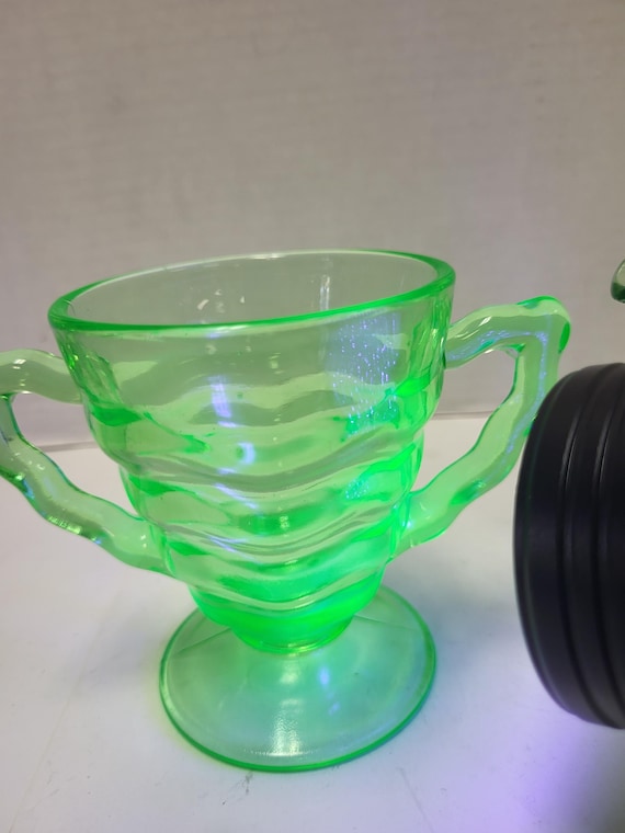 Jenkins Uranium Glass Cream & Sugar