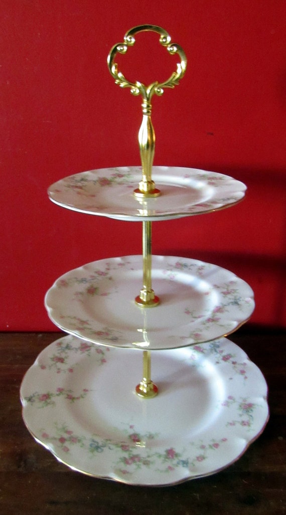 Haviland three tiered cake server Roseanne pattern