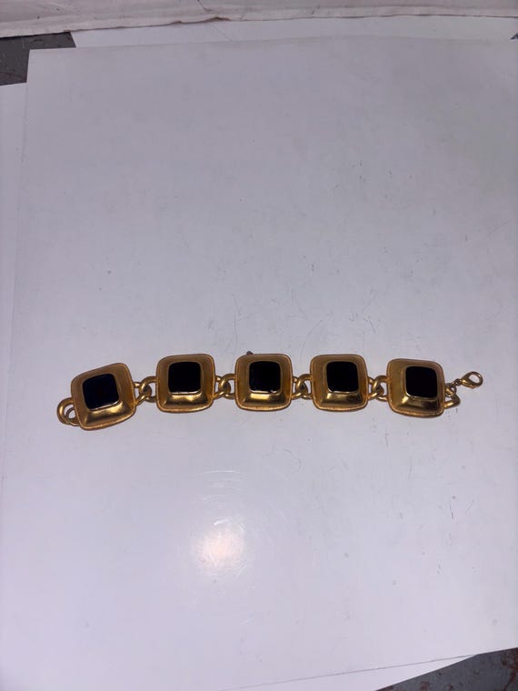 Gilded Enamel Art Deco Style Bracelet