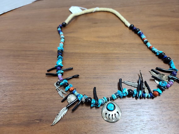 Turquoise and silver necklace