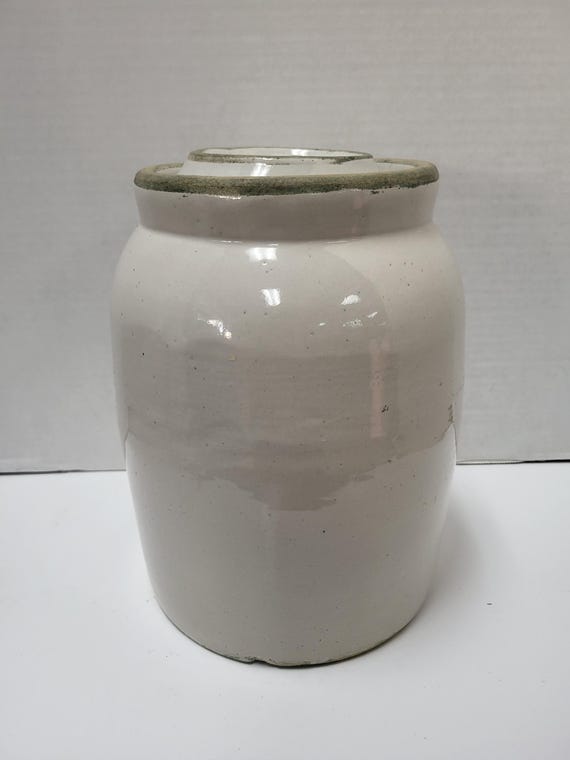 Yellow Ware Lidded Crock