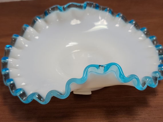 Fenton aqua candy dish