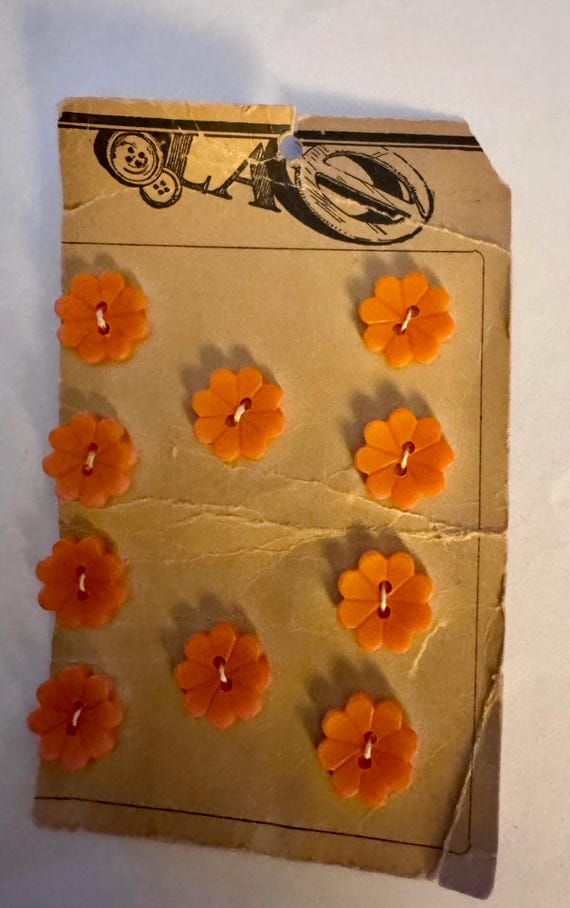 Vintage orange flower buttons
