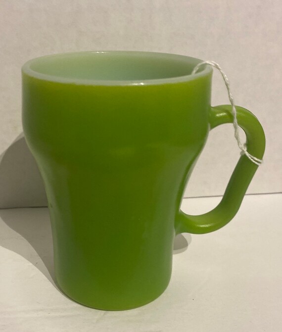 Fire King green Pepsi cola shape mug