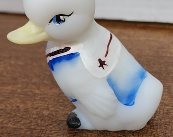 フェントン グラス ハンドペイント ガラス アヒルの置物 ペーパー