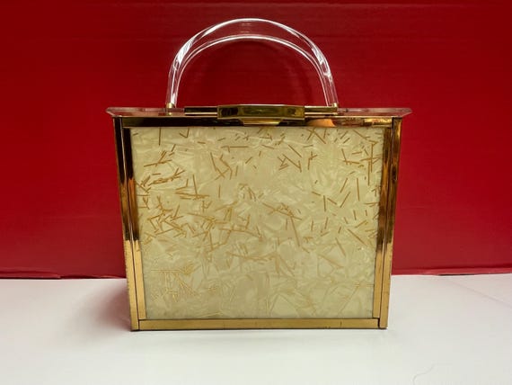Lucite Gold Speckled Handbag