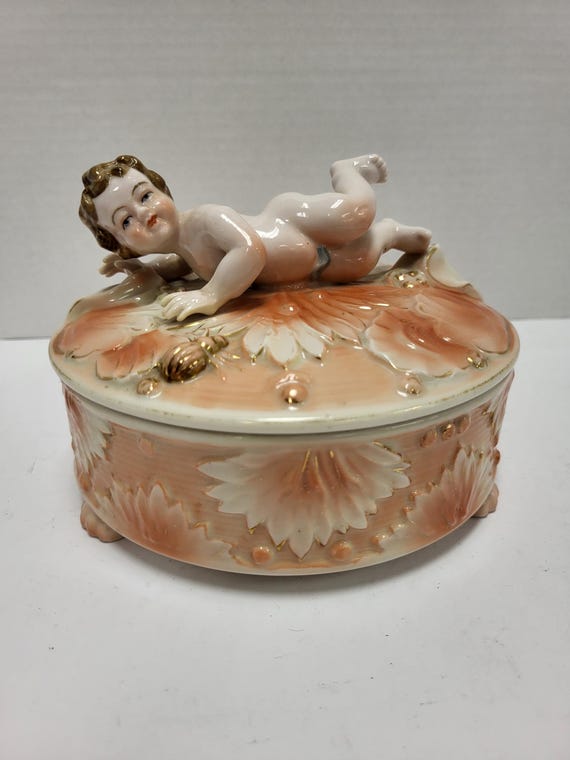 Porcelain Cherub Casket