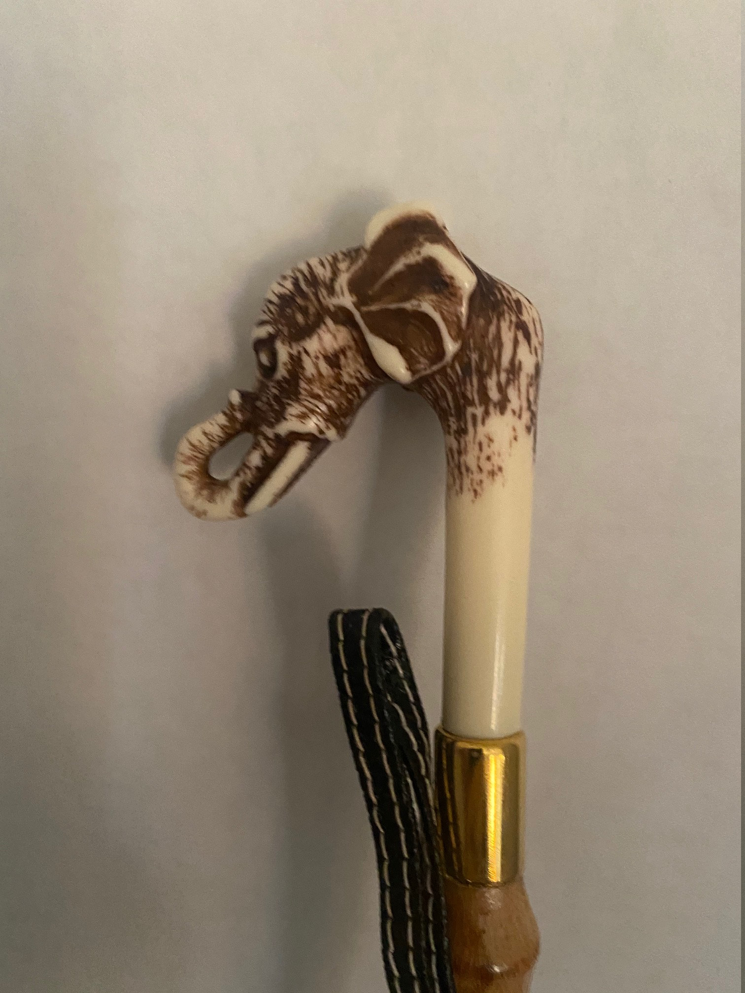 brass shoe horns long handles on Vintage Italian Elephant Head Bamboo Resin Shoe Horn 21