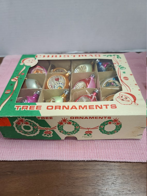 Vintage Christmas tree Ornaments in original box