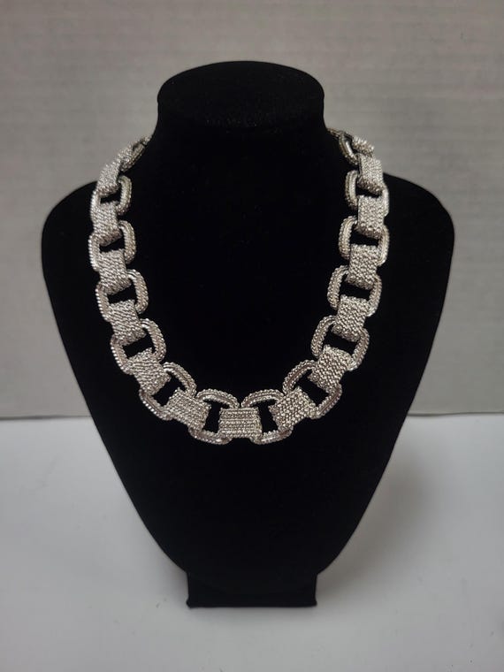 Monet Silver Tone Chocker - image 1