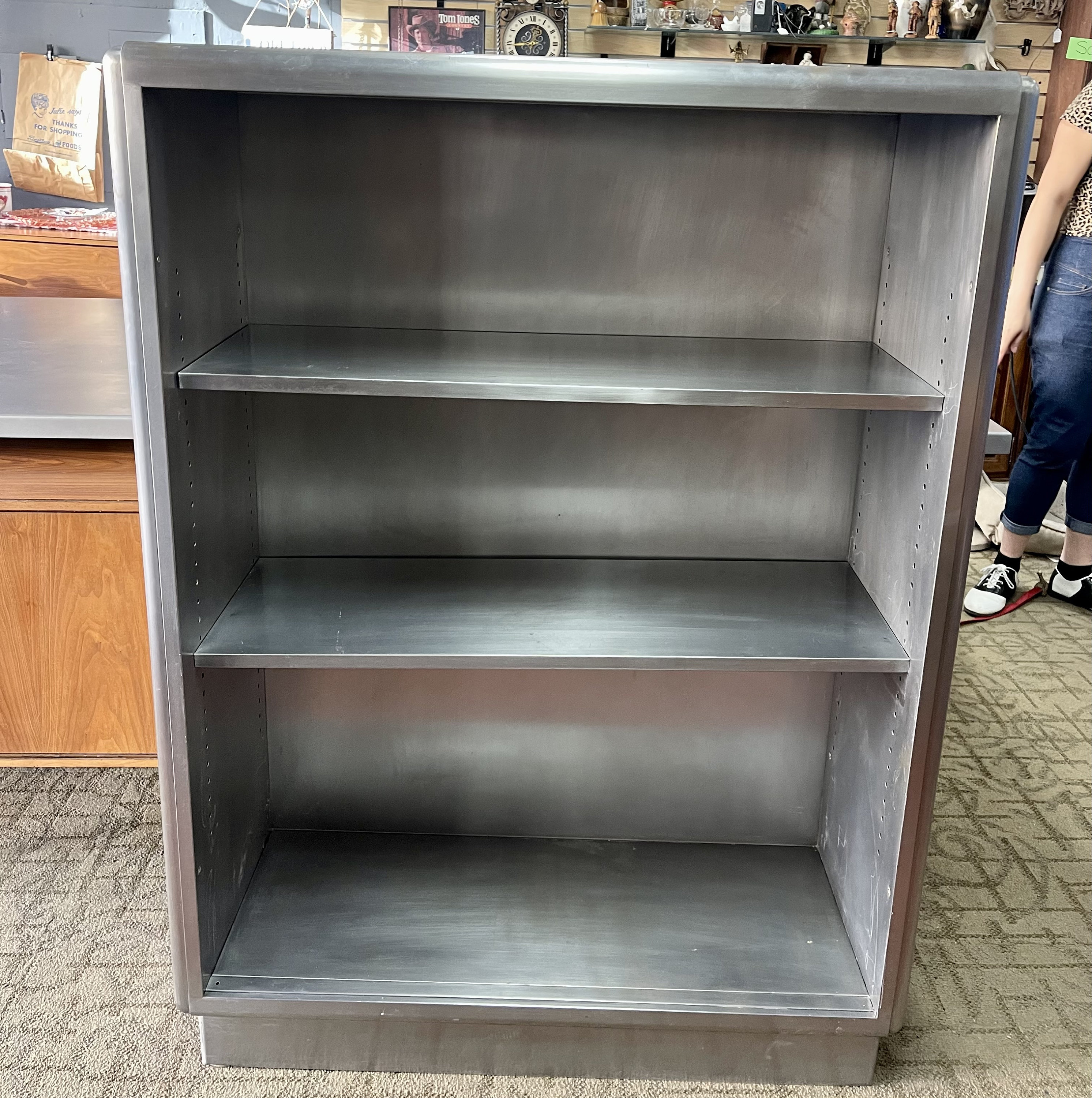 Metal Bookcase Simple Invisible Bookshelf Landing Stainless Steel