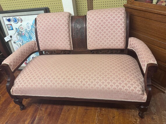 Walnut carved settee sofa