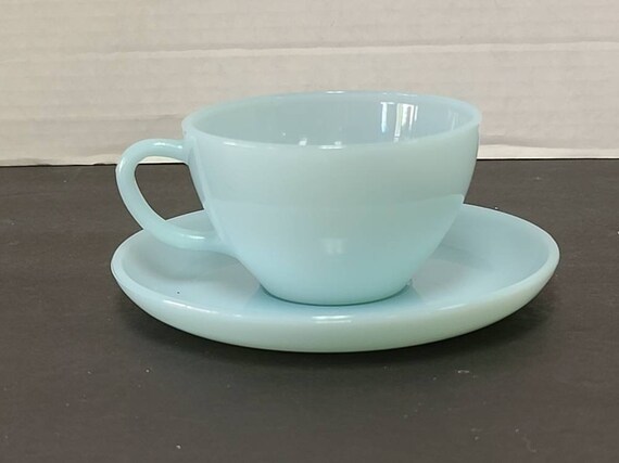 Fire King Blue Delphite cup and saucer