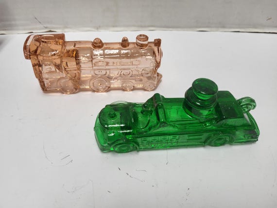 Depression Glass Vehicle Figurines