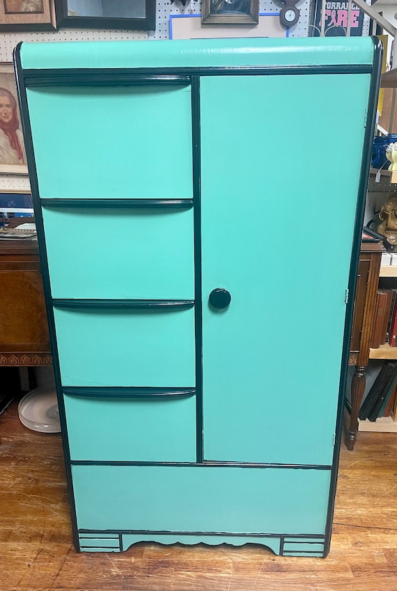 Painted waterfall chifforobe dresser