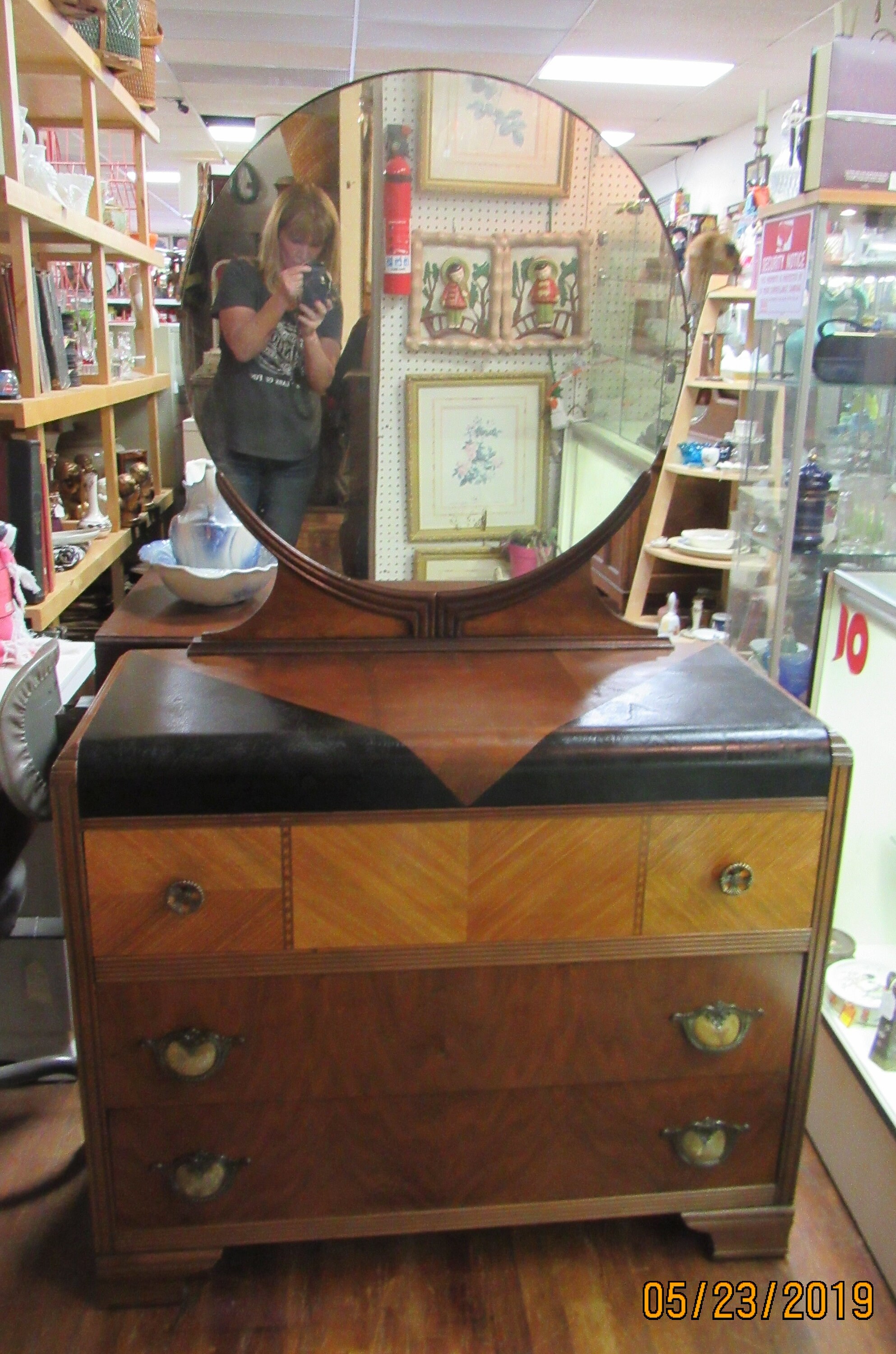 Art Deco Waterfall Dresser with Mirror