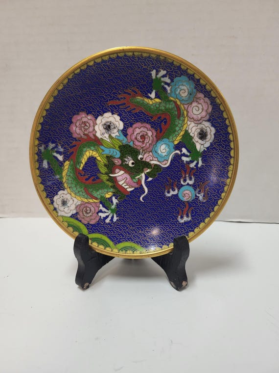 Chinese Cloisonne Dragon Dish