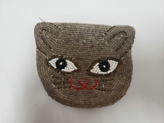 Beaded Cat Coin Purse