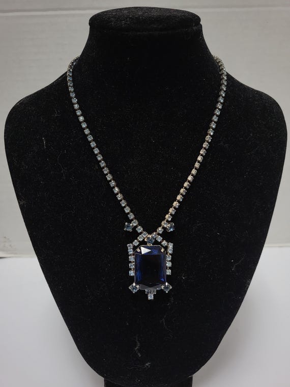 Blue Rhinestone Necklace