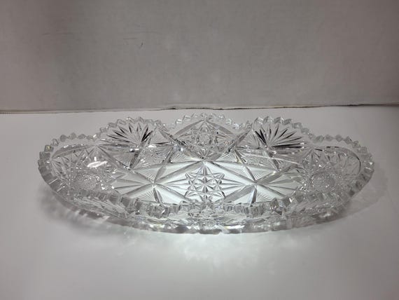 American Brilliant Cut Celery Dish