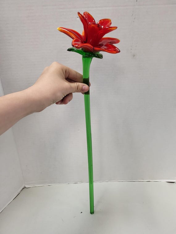 Large Hand Blown Glass Flower